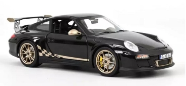 187563	Porsche 911 GT3 RS 2009 Black und white gold metallic	1:18
